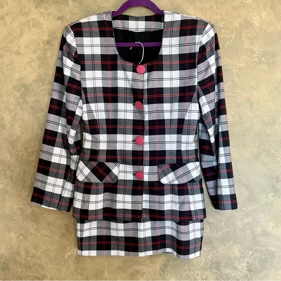 ​Quorum Vintage | 90s Plaid Skirt Suit Set | Clueless Core | S - Picture 8 of 14